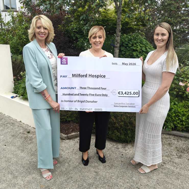 Vistra Corporate Services Ireland has raised €3,425 for Milford Hospice following a staff-led charitable donation initiative