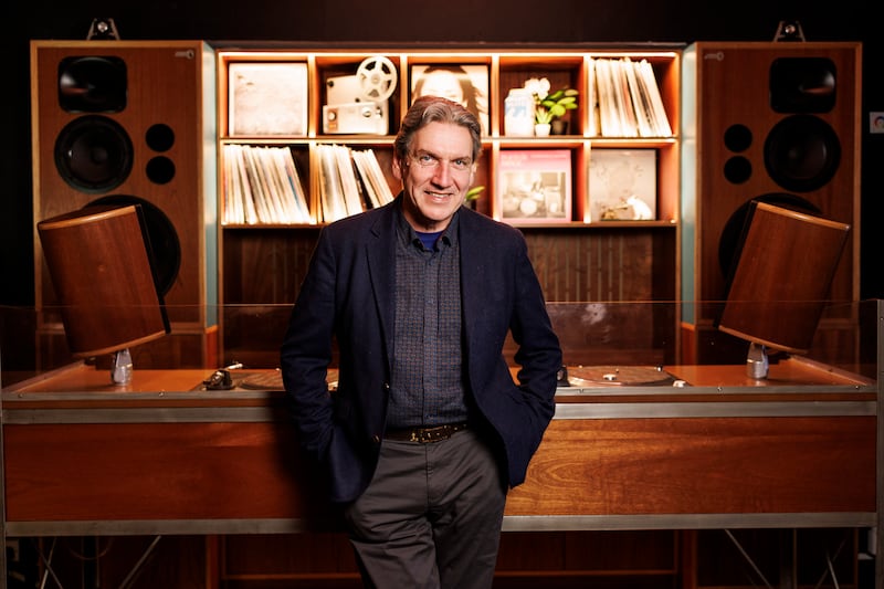 Late presenter Sean Rocks in the studio at RTÉ. Photograph: Andres Poveda