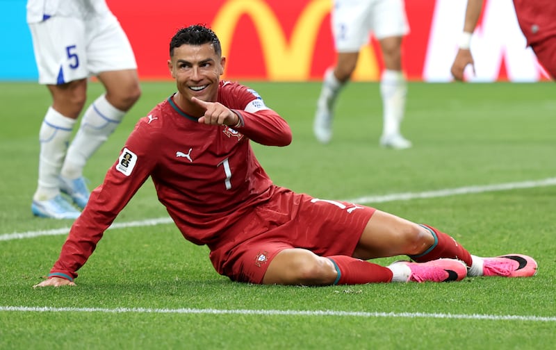 Cristiano Ronaldo and Portugal would advance as group winners if they beat Colombia. Photograph: Charlotte Wilson/Getty Images