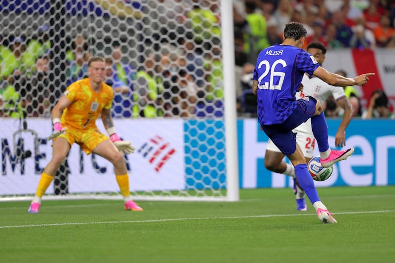 Petar Musa scores Croatia's second goal. Photograph: Katelyn Mulcahy/Getty Images
