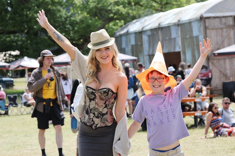 Abbi Holden and AJ McDade from Wexford at the 2026 Beyond the Pale festival in Glendalough estate, Co Wicklow. Photograph: Alan Betson
