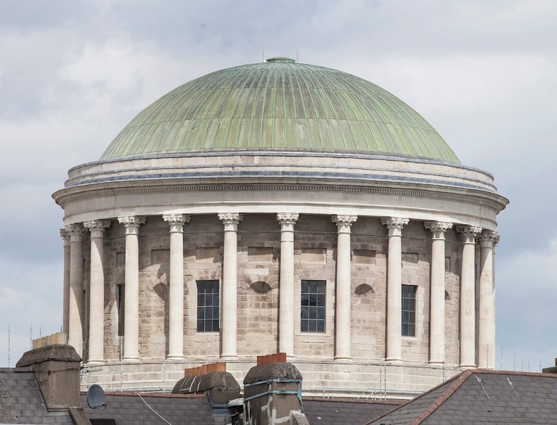 Four Courts restoration: the drum and dome of the Dublin landmark stand over neighbouring buildings. Photograph: OPW