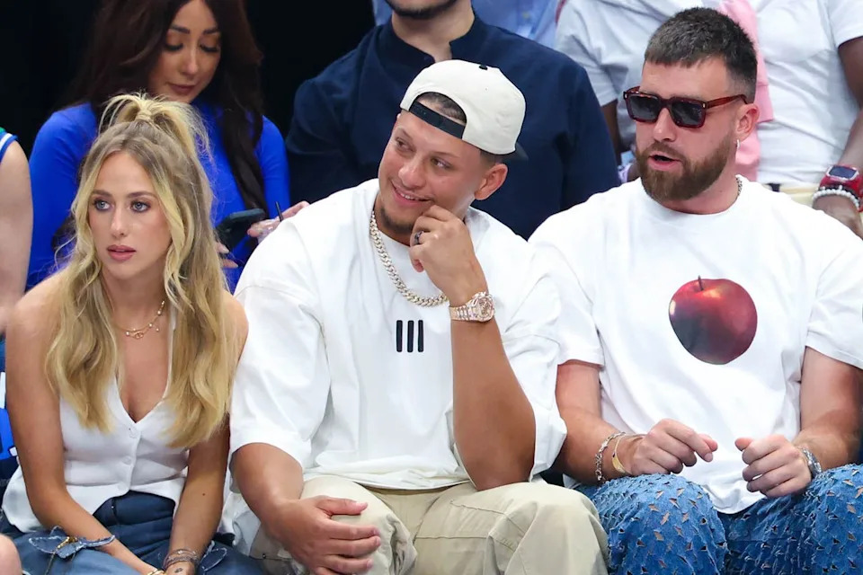 Brittany Mahomes, Patrick Mahomes and Travis KelceCredit: Kevin Jairaj-USA TODAY Sports