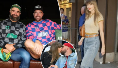 Taylor Swift makes surprise appearance in Travis Kelce’s ‘New Heights’ live show in LA