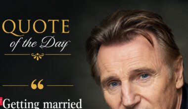 Quote of the Day by Liam Neeson: “Getting married and settling down isn't the most important thing in my life.”