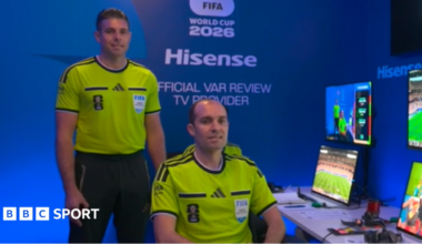 A picture showing the Netherlands v Japan VAR team