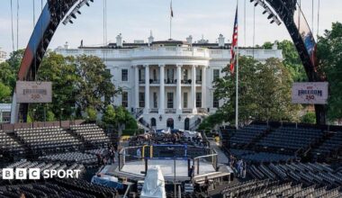 The White House behind the UFC's Claw structure