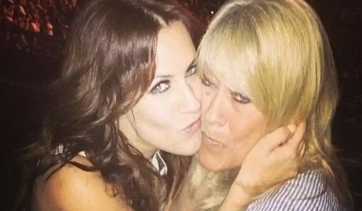 Caroline Flack with her mother Christine. Pic: Twitter