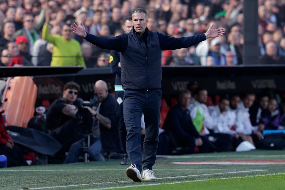 Coach Robin van Persie of Feyenoord during the Dutch Eredivisie match between Feyenoord v Ajax