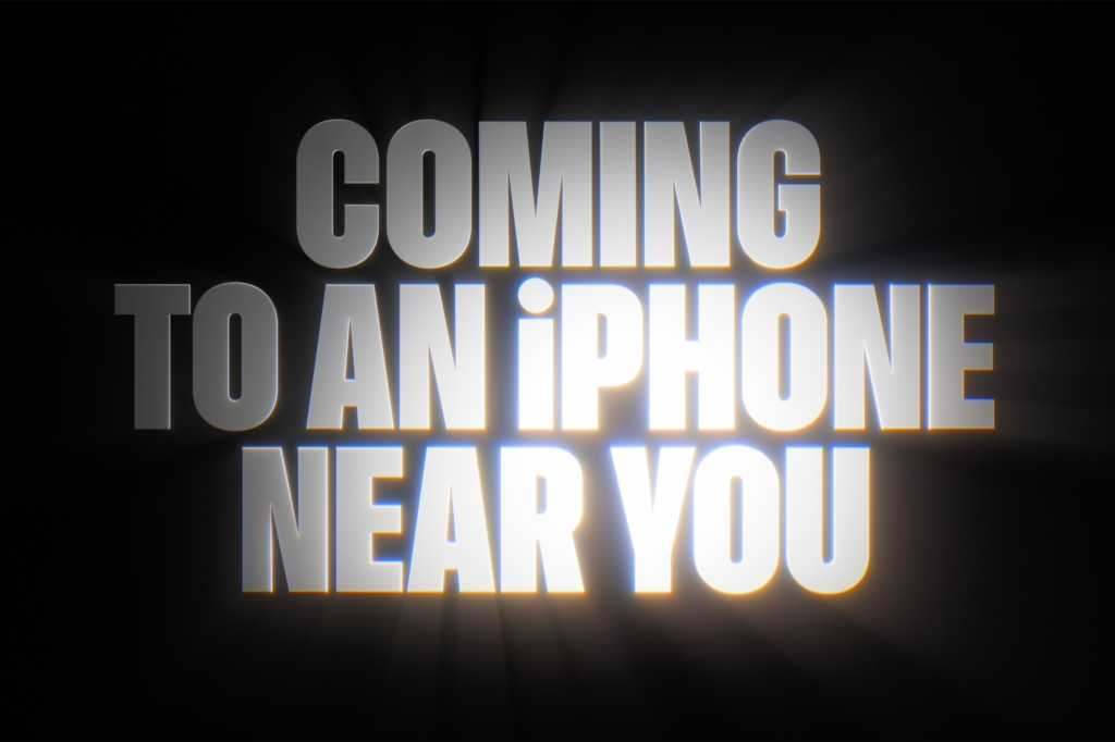 image with text "coming to an iPhone near you"