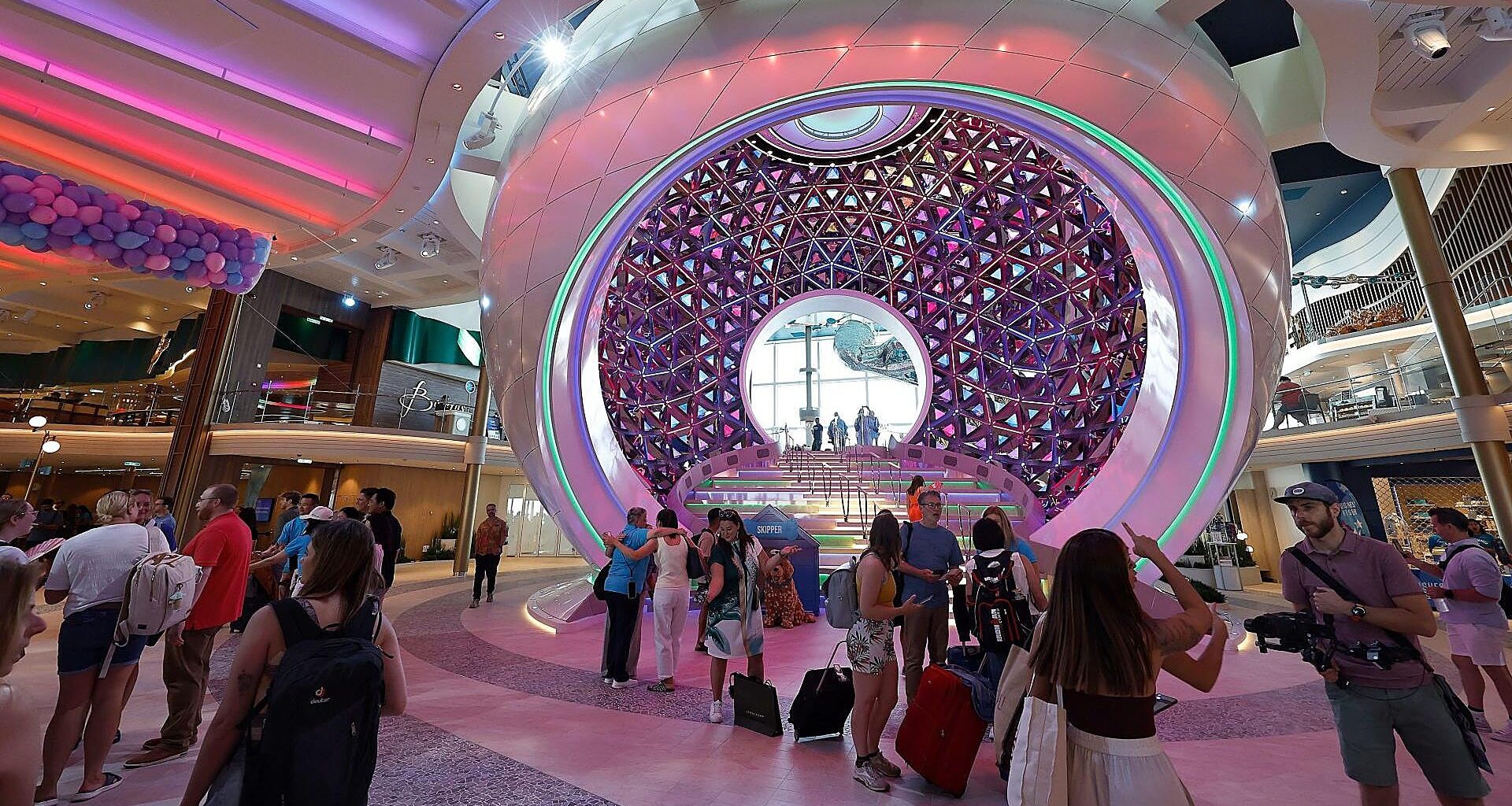 The world's largest cruise ship sets sail on its maiden voyage from Malaga