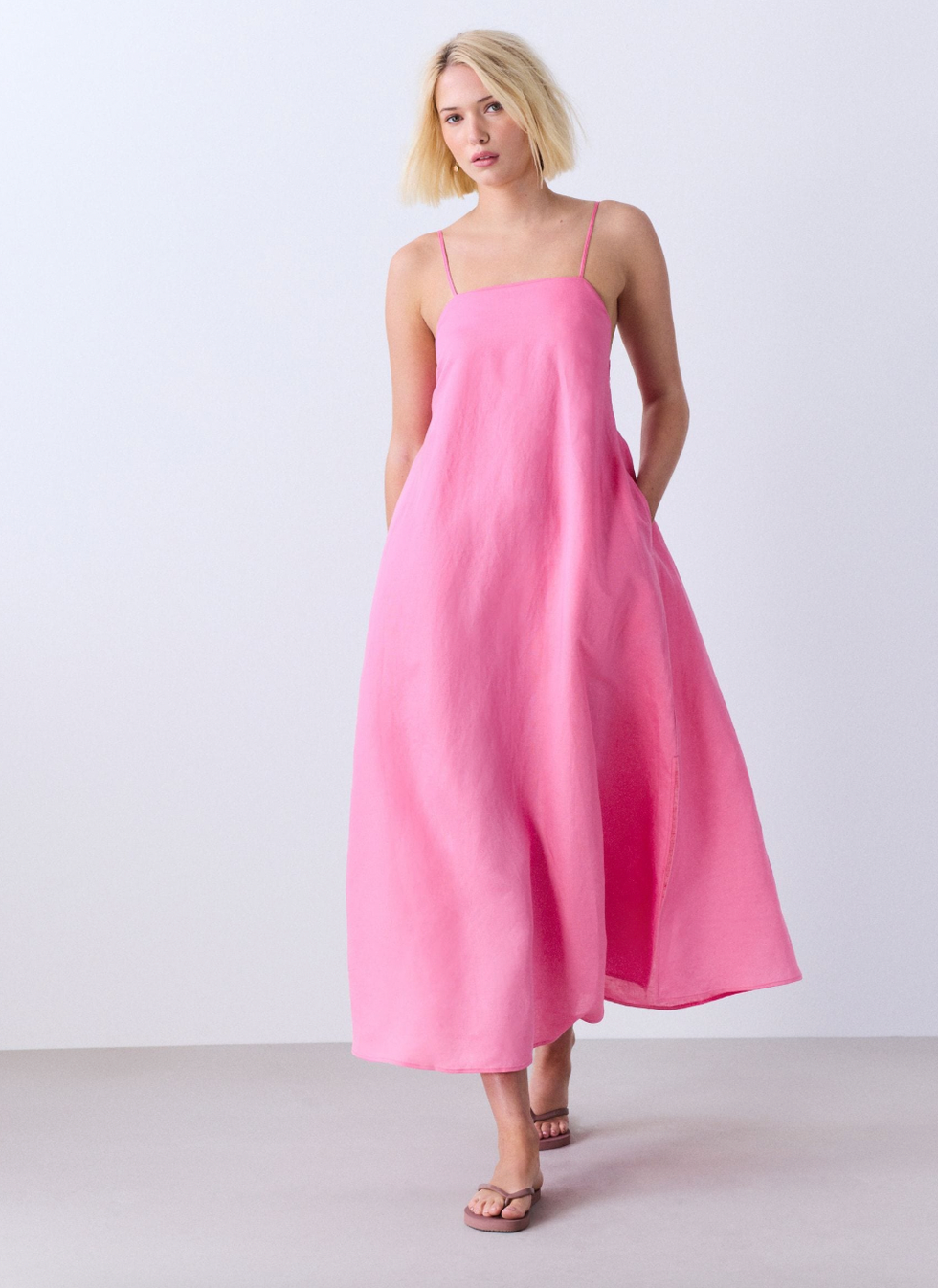 next pink linen midi dress next pink linen midi dress