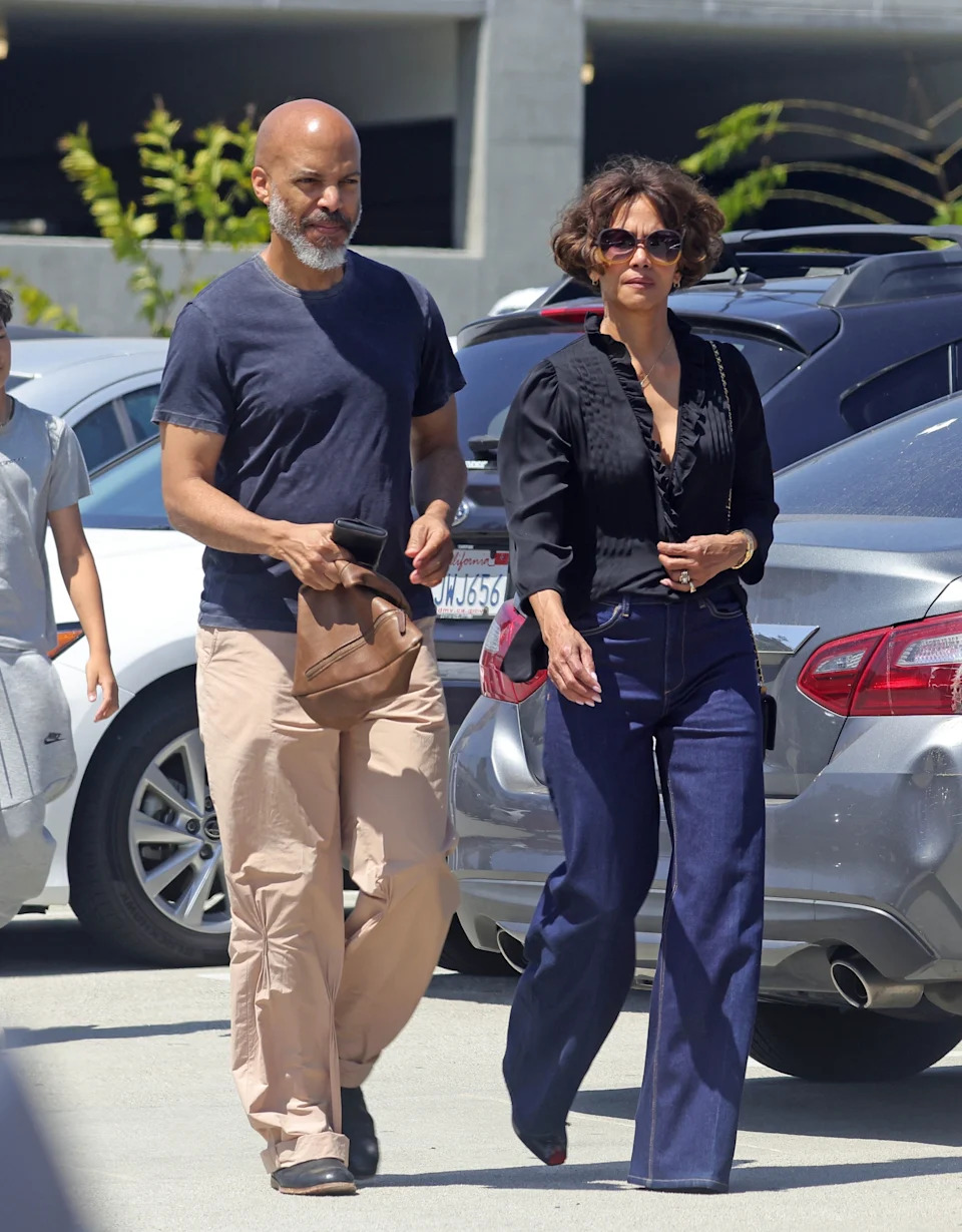 Halle Berry (pictured here with her partner Van Hunt) was spotted at her daughter Nahla’s graduation on Thursday. Dsanchez/CPR / BACKGRID