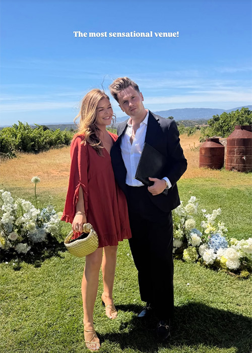 Doireann Garrihy and Mark Mehigan at a wedding in Portugal. Pic: Doireann Garrihy / Instagram