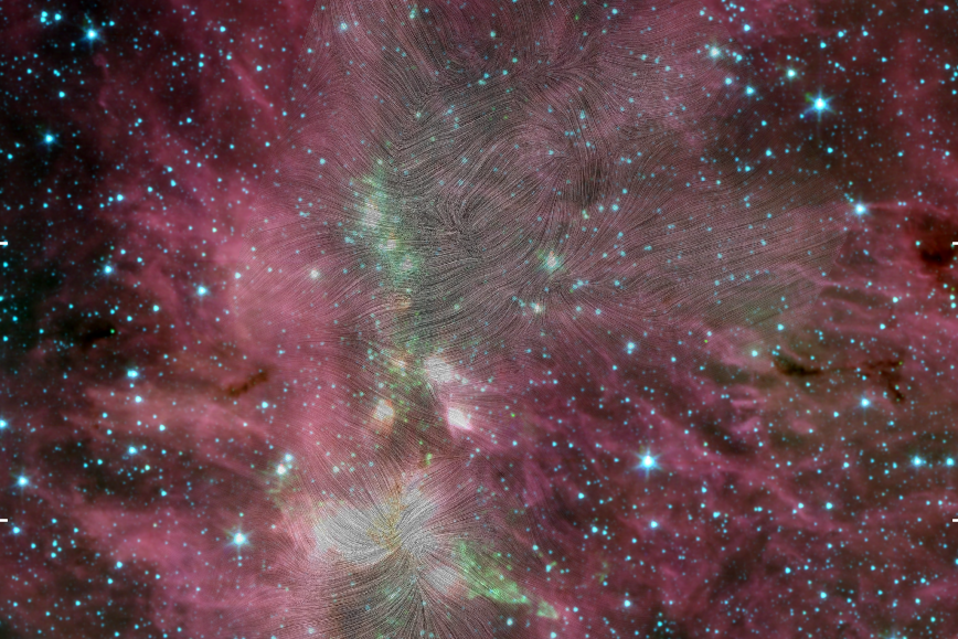 Astronomers map a magnetic “skeleton” funneling gas into a stellar nursery | MIT News