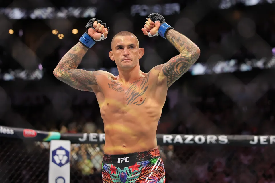 Dustin Poirier of the United States enters the octagon before his lightweight bout against Max Holloway of the United States during UFC 318: Holloway vs Poirier 3 at the Smoothie King Center on July 19, 2025 in New Orleans, Louisiana