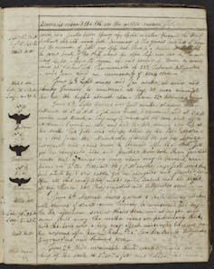 An image of an Arctic whaling logbook
