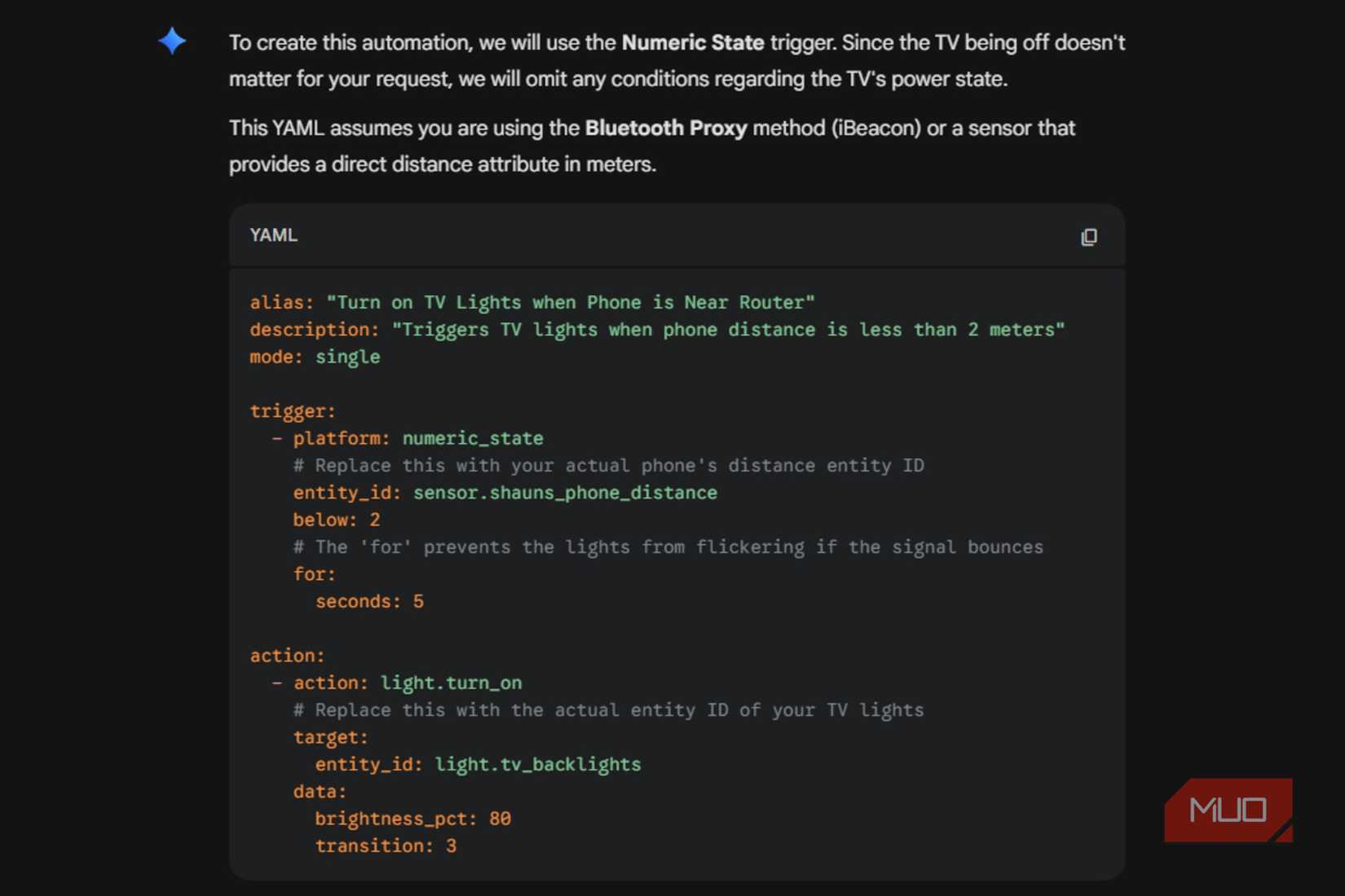 Gemini YAML code