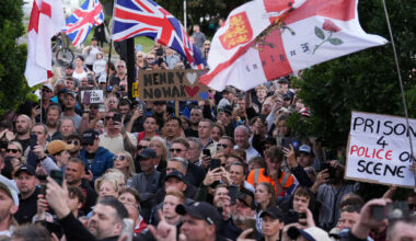 Police in the UK pelted with projectiles at rally over college student's murder - The Journal