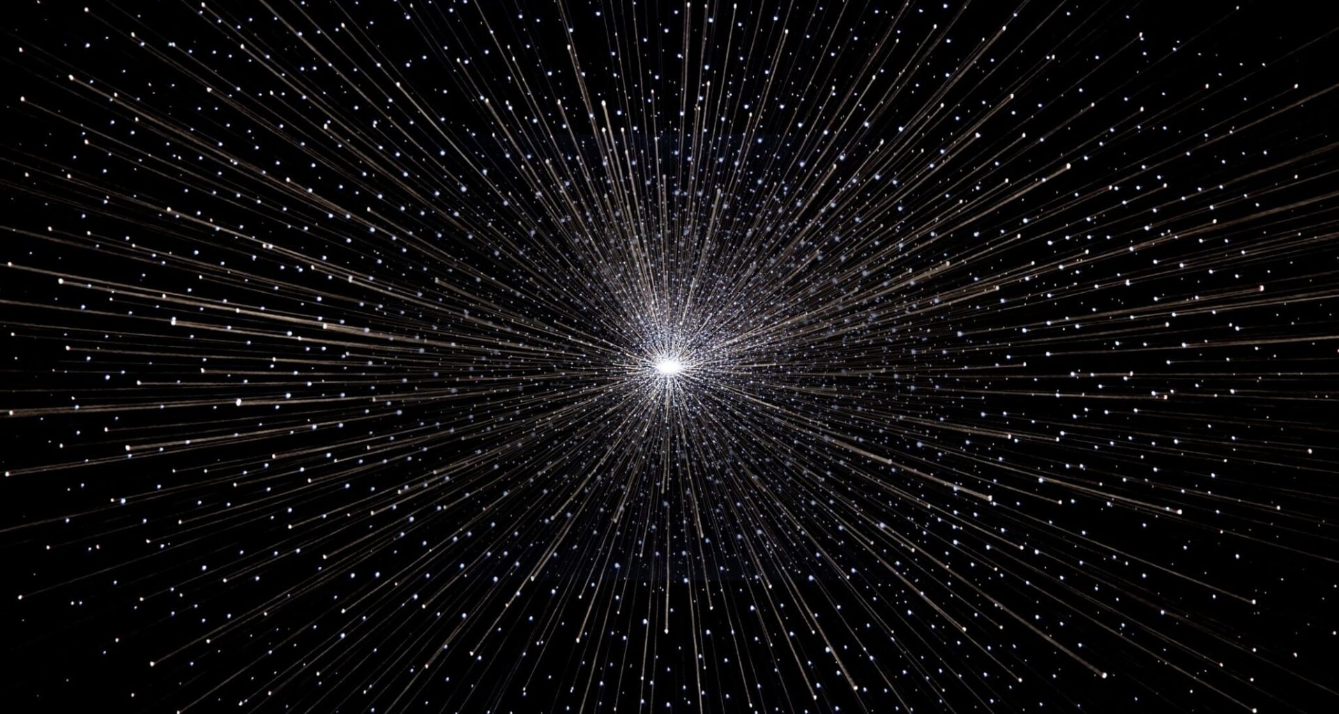The "Big Bang" explosion in deep space against black background.