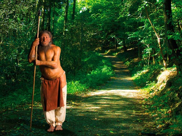 Reconstruction of a Neanderthal. Image credit: Neanderthal Museum.