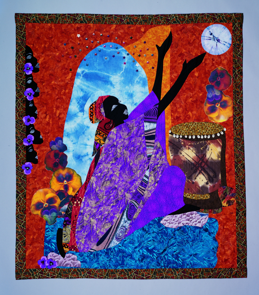 Carolyn L. Mazloomi (American, 1948–). Gathering of Spirits, 1997, cotton, silk, beads, metallic thread, shells.