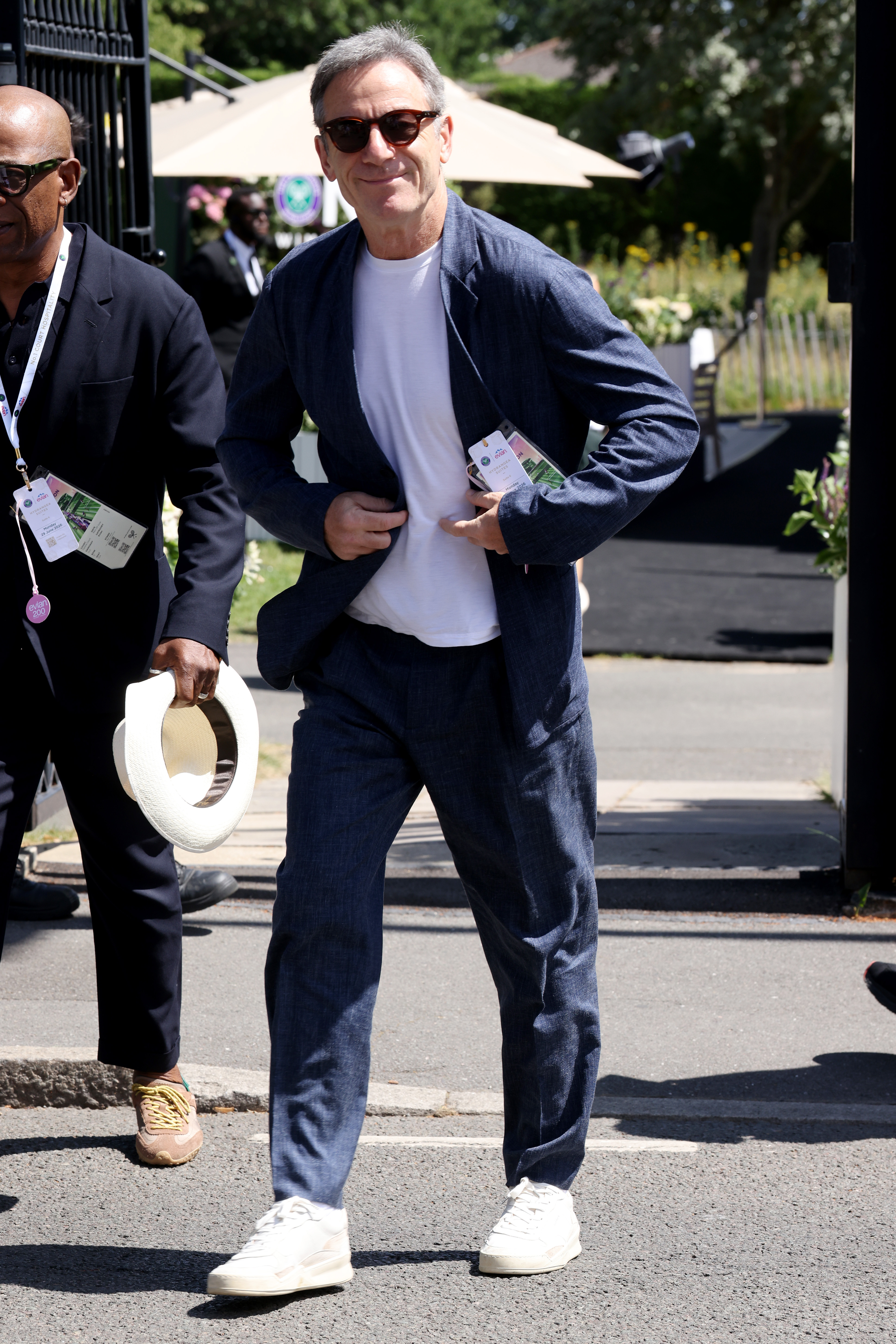 Jason Isaacs during day one of the 2026 Wimbledon Tennis Championships 