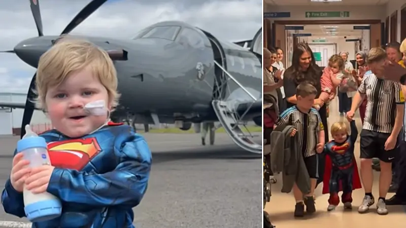 Little superhero Daibhín Curran jets home!
