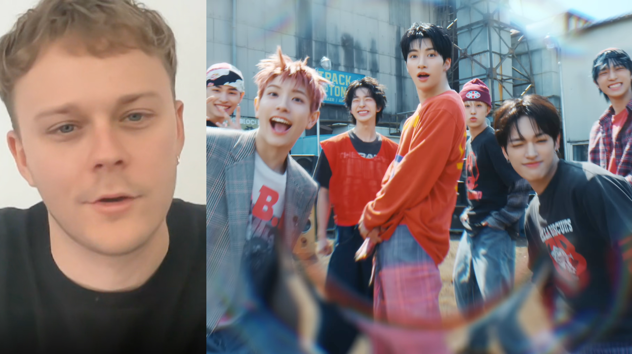 Swedish songwriter Hugo Andersson (left) was among the songwriters behind Nexz's "Hypeman," which reimagines a traditional Swedish drinking song after some inspiration from Rose and Bruno Mars' "Apt." (SVT, JYP Entertainment)