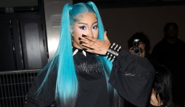 North West Shows Off Blue Hair & Edgy Nails in Black Grunge Look at Vetements Show During Paris Fashion Week - Just Jared - Celebrity News and Gossip