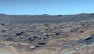 Enhanced-colour view of an area on Mars nicknamed