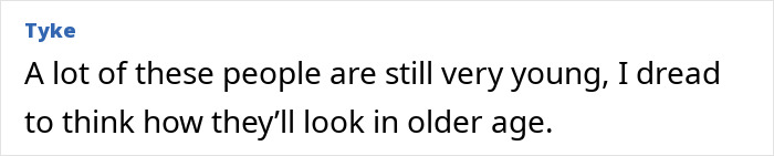 Comment expressing concern about aging effects of skeletonized look plastic surgery
