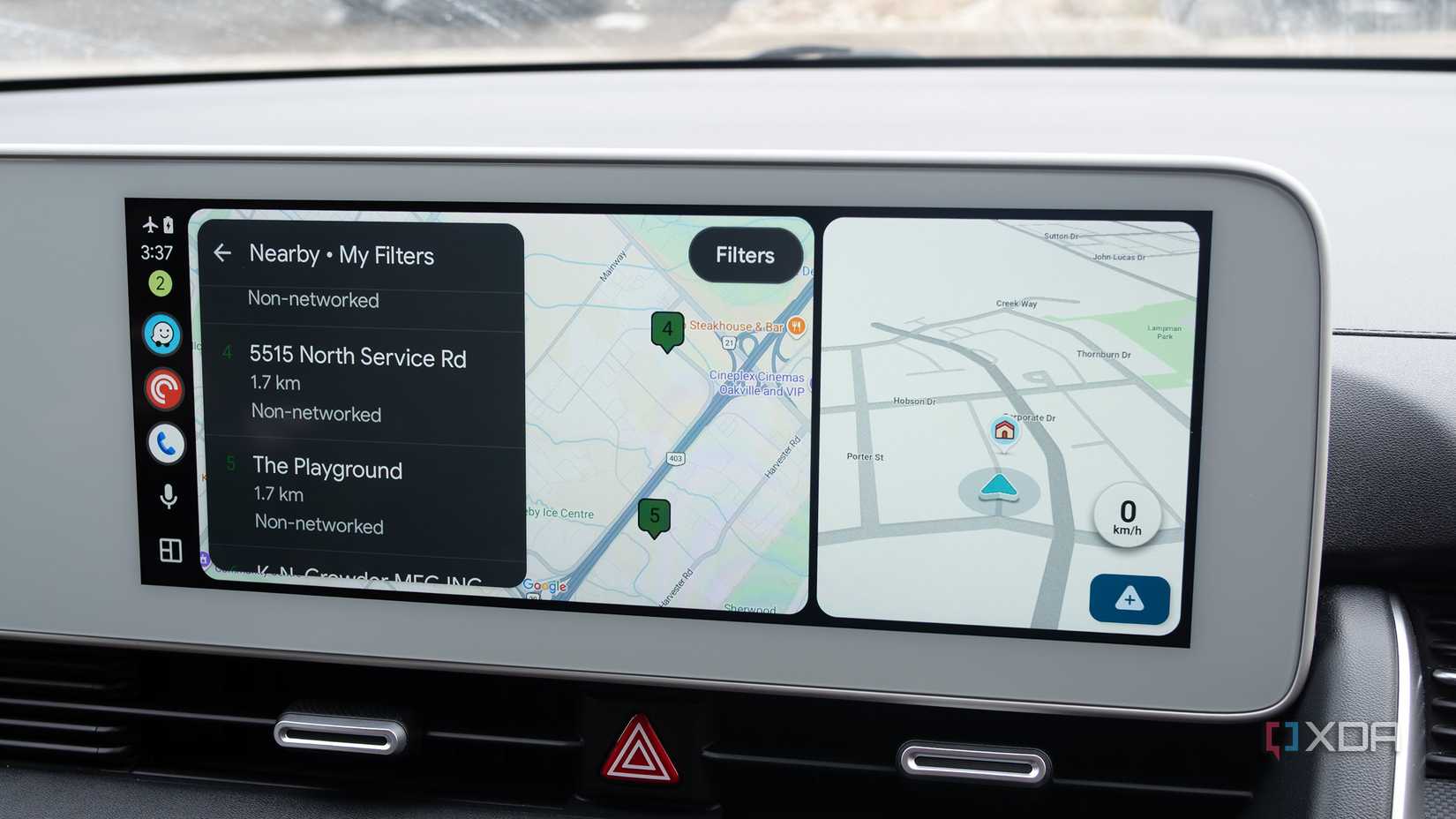 Android Auto with PlugShare on it