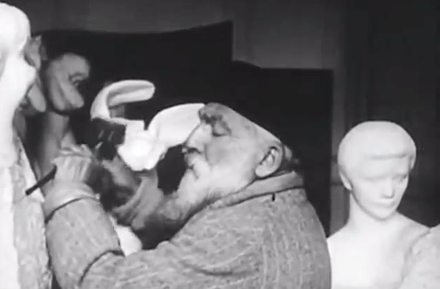 Rare Film of Sculptor Auguste Rodin Working at His Studio in Paris (1915)