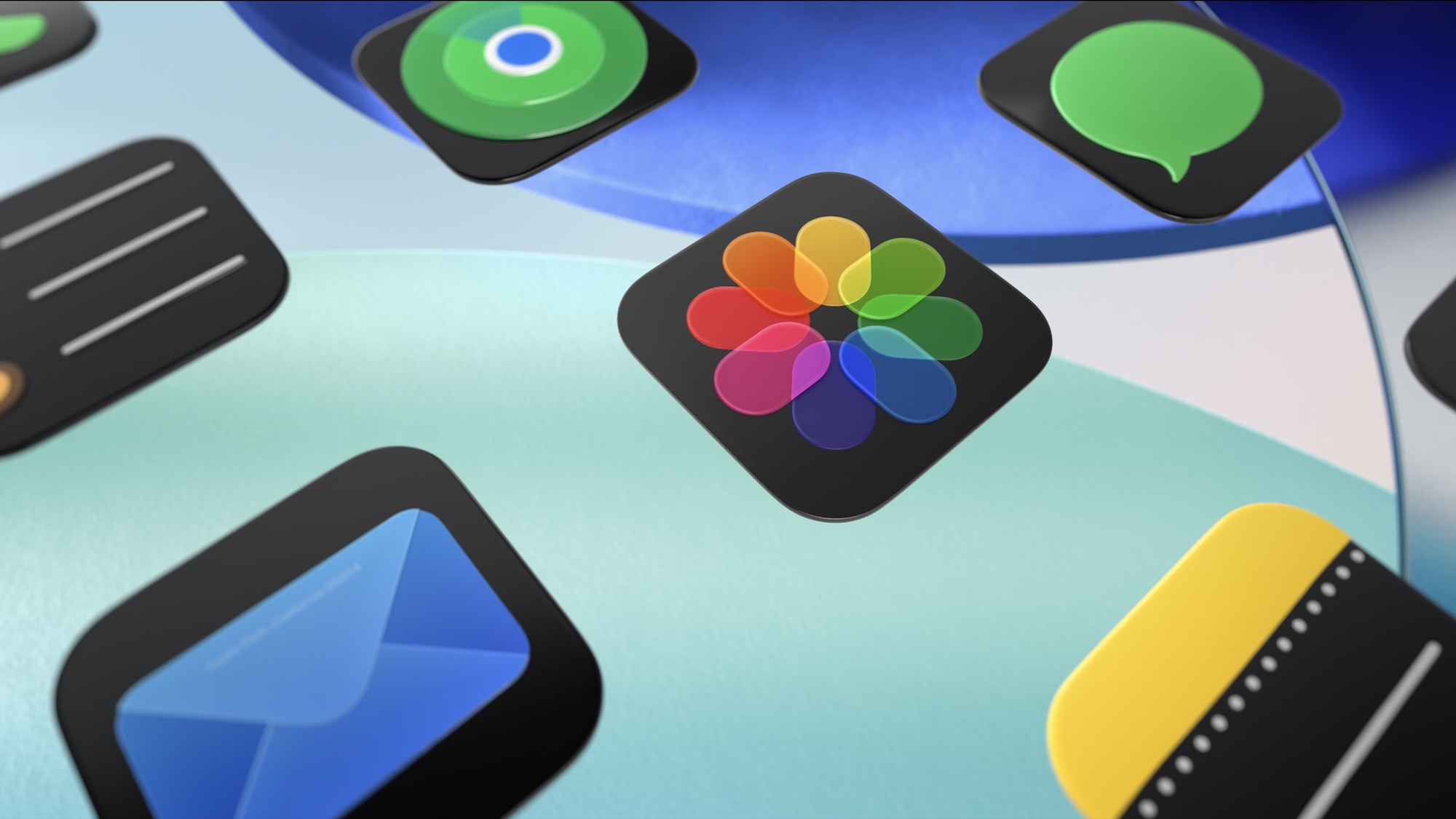 app icons in dark mode in liquid glass in iOS 26