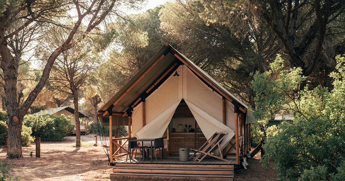 trenchs studio threads low-impact glamping among the pines of southern spain