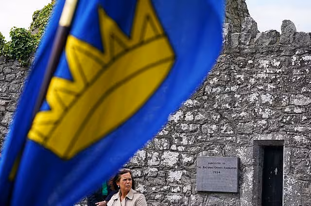 Sinn Féin President Mary Lou McDonald at Bodenstown cemetery, Co Kildare, in the Republic of Ireland, during the annual Wolfe Tone commemoration in 2022