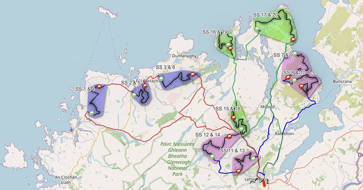 Where and when roads will close for the Donegal Rally