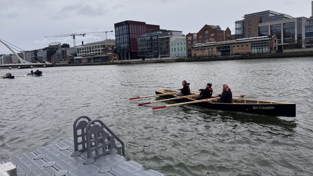 Currach boat on River Liffey