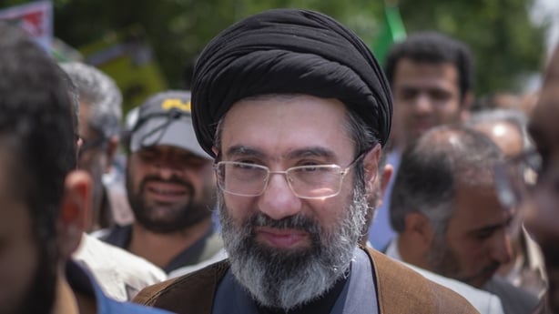 Iran's Supreme Leader, Mojtaba Khamenei, attending a demonstration to mark Jerusalem Day in Tehran in 2019