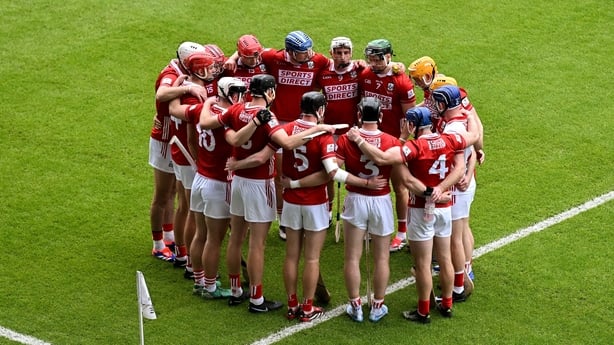 7 June 2026; The Cork team huddle before the Munster GAA Senior Hurling Championship final match between Cork and Limerick at SuperValu Páirc Uí Chaoimh in Cork. Photo by Brendan Moran/Sportsfile