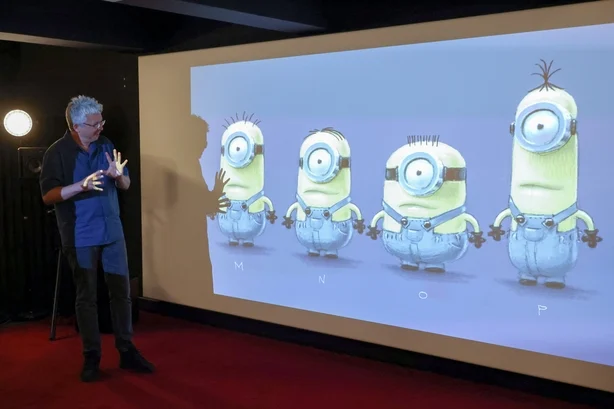 PARIS, FRANCE - JUNE 09: Pierre Coffin presents the different stages of animation and their creative process, from drawing sketches to releasing the full 3D animated film, during a special