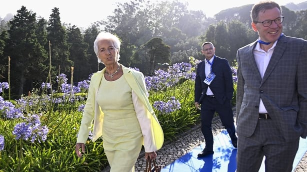 SINTRA, PORTUGAL - JUNE 30: The President of the European Central Bank Christine Lagarde arrives for the morning session in Penha Longa Resort at the 2026 European Central Bank Forum on Central Banking on June 30, 2026 in Sintra, Portugal. The European Central Bank hosts its 2026 Forum on Central Ba