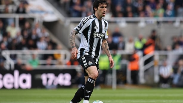 Sandro Tonali of Newcastle United during the Premier League match between Newcastle United and West Ham United at St. James's Park in Newcastle, United Kingdom, on May 17, 2026. (Photo by Michael Driver/MI News/NurPhoto)