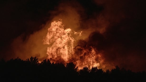 wildfire in Pouzols-Minervois, southwestern of France 