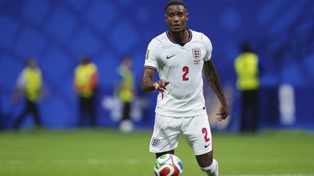 Ezri Konsa of England controls the ball during the FIFA World Cup 2026 Round Of 32 match between England and Congo DR at Atlanta Stadium on July 1, 2026 in Atlanta, United States. (Photo by Jose Breton/Pics Action/NurPhoto via Getty Images)