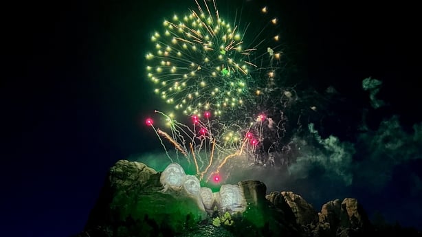Fireworks over Mount Rushmore