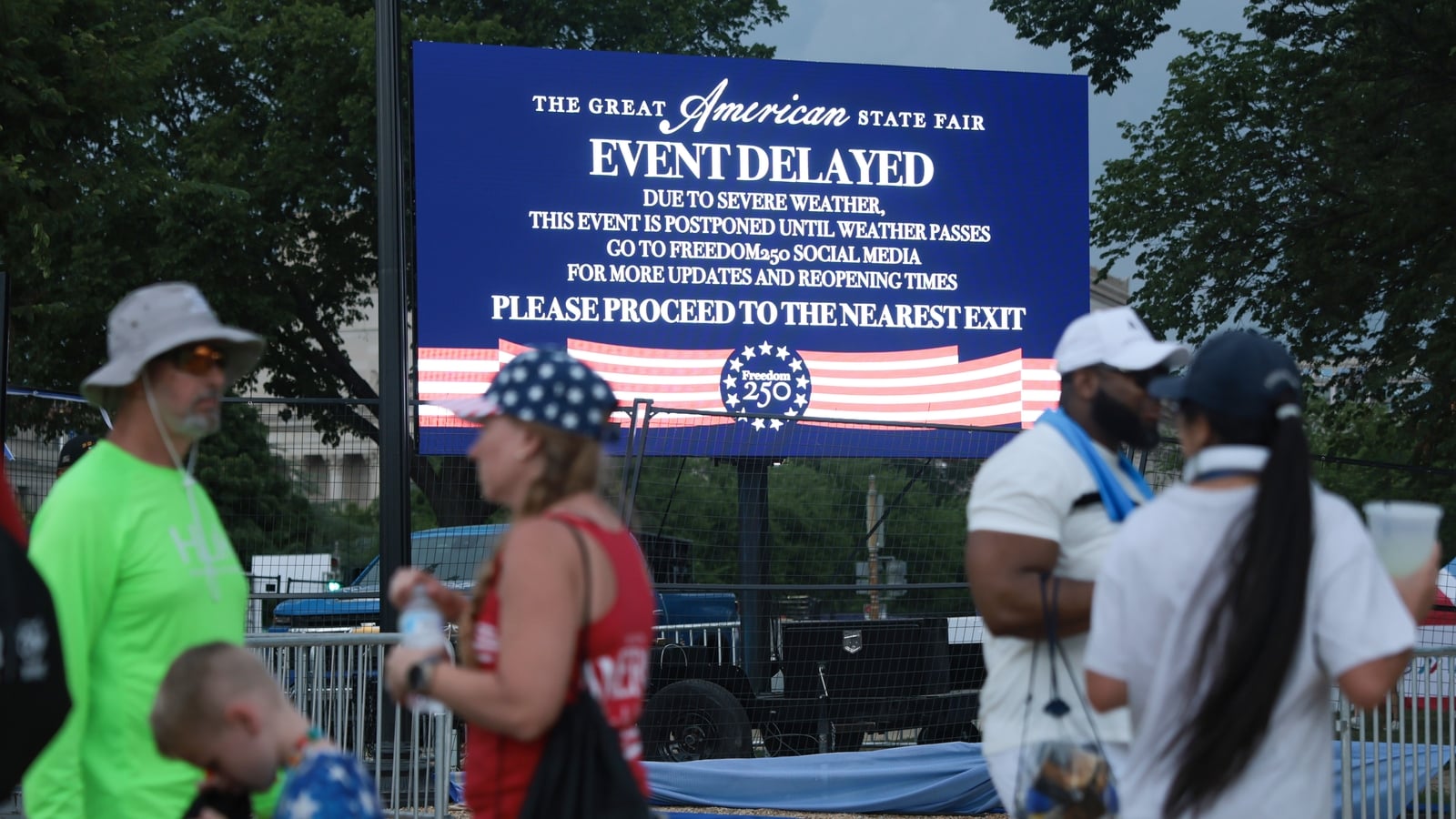 Severe weather disrupts Trump's America 250 celebration