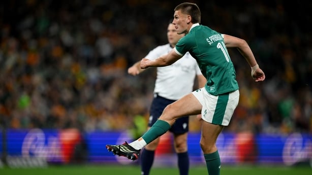 4 July 2026; Sam Prendergast of Ireland during the 2026 Nations Championship Round One match between Australia and Ireland at Allianz Stadium in Sydney, Australia. Photo by Brendan Moran/Sportsfile