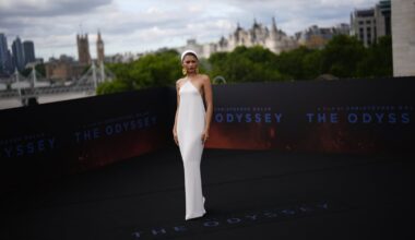 Zendaya embraces Grecian theme for The Odyssey photocall